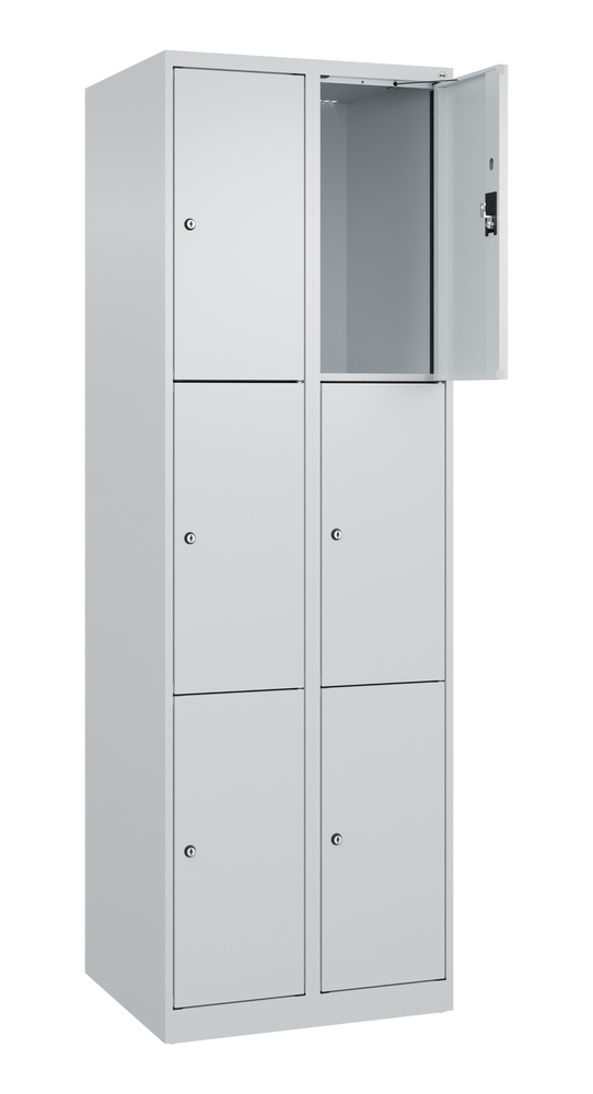 C+P Cabo-Plus locker cabinet, 2 compartments, 600 x 500 x 1850 mm, light grey, floor-standing - 2