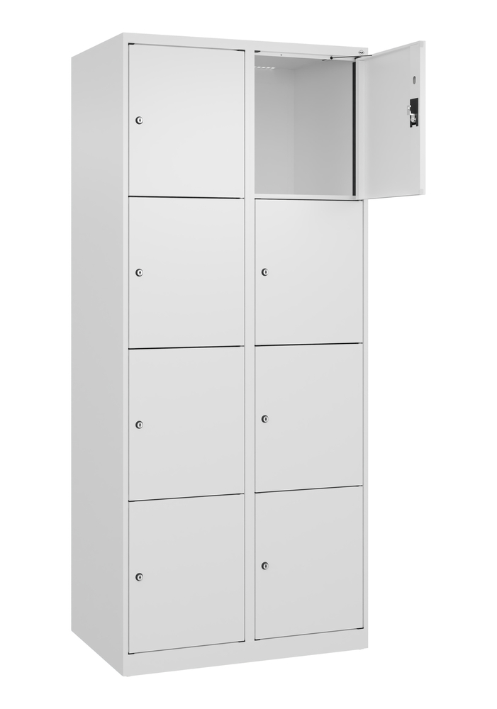 Locker Cabo-Plus, 4 bays each 5 compartments, 1200 x 500 x 1800 mm, light grey, base - 2