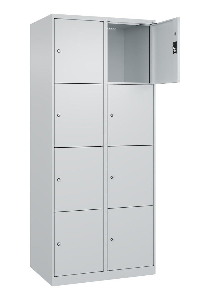 Locker Cabo-Plus, 4 bays each 5 compartments, 1200 x 500 x 1800 mm, light grey, base - 2