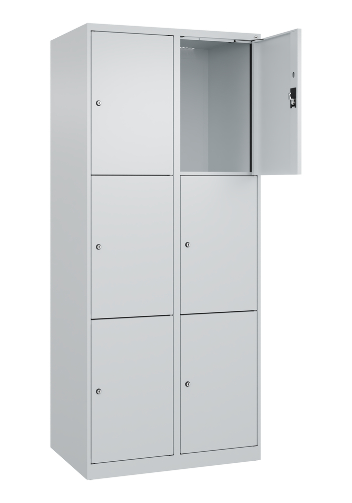 C+P Schließfachschrank Cabo-Plus, 2 Abteile , 800 x 500 x 1800 mm, lichtgrau, bodenstehend - 2