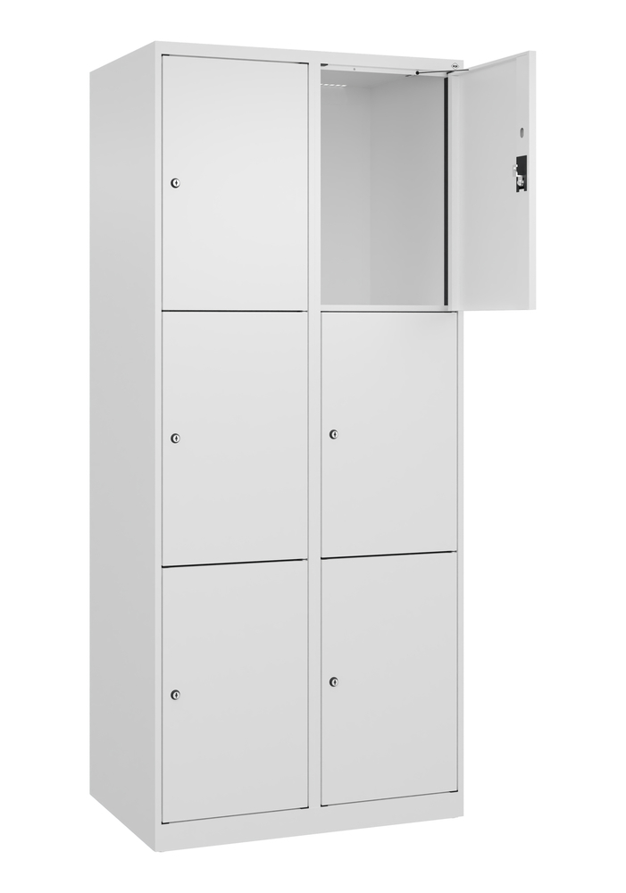 C+P Cabo-Plus locker cabinet, 2 compartments, 800 x 500 x 1850 mm, traffic white, floor-standing - 2