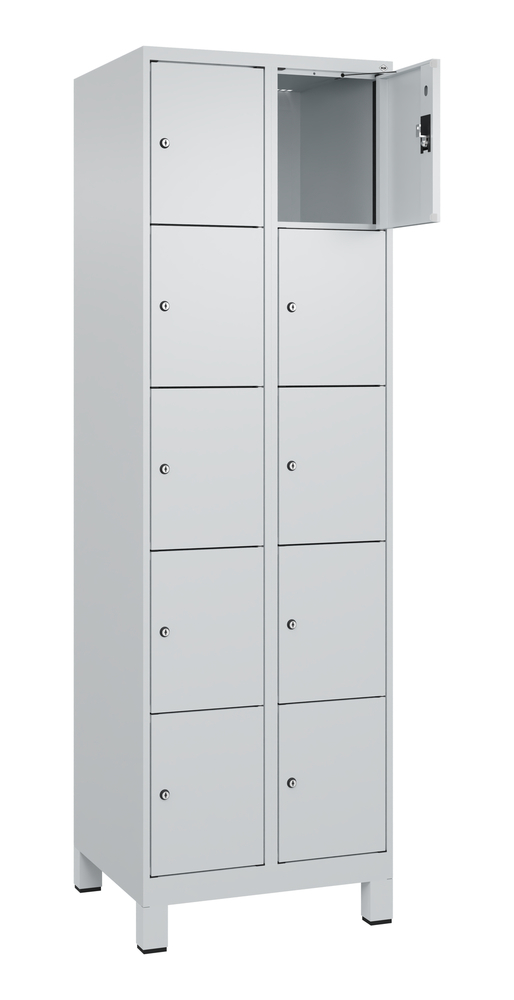 Locker Cabo-Plus, 4 bays each 5 compartments, 1200 x 500 x 1850 mm, light grey, on feet - 2