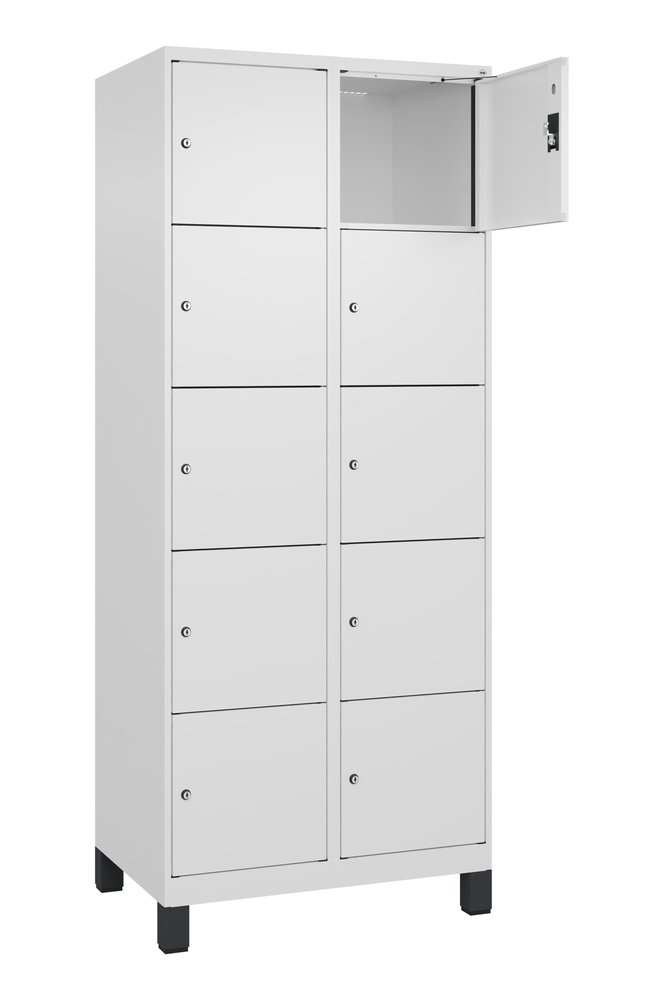 Locker Cabo-Plus, 4 bays each 5 compartments, 1200 x 500 x 1850 mm, light grey, on feet - 2