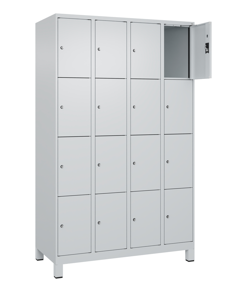 C+P lockerkast Cabo-Plus, 4 compartimenten à 4 vakken, 1200 x 500 x 1850 mm, grijs, op poten - 2