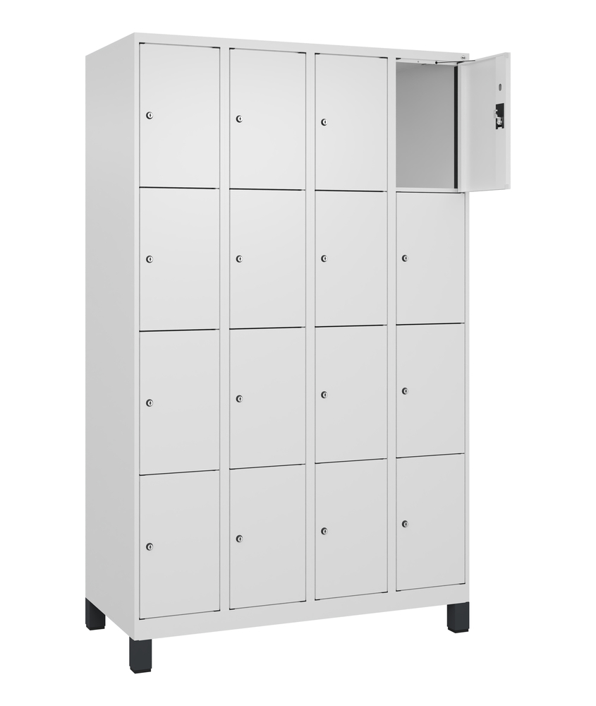 C+P lockerkast Cabo-Plus, 4 compartimenten à 4 vakken, 1200 x 500 x 1850 mm, wit, op poten - 2