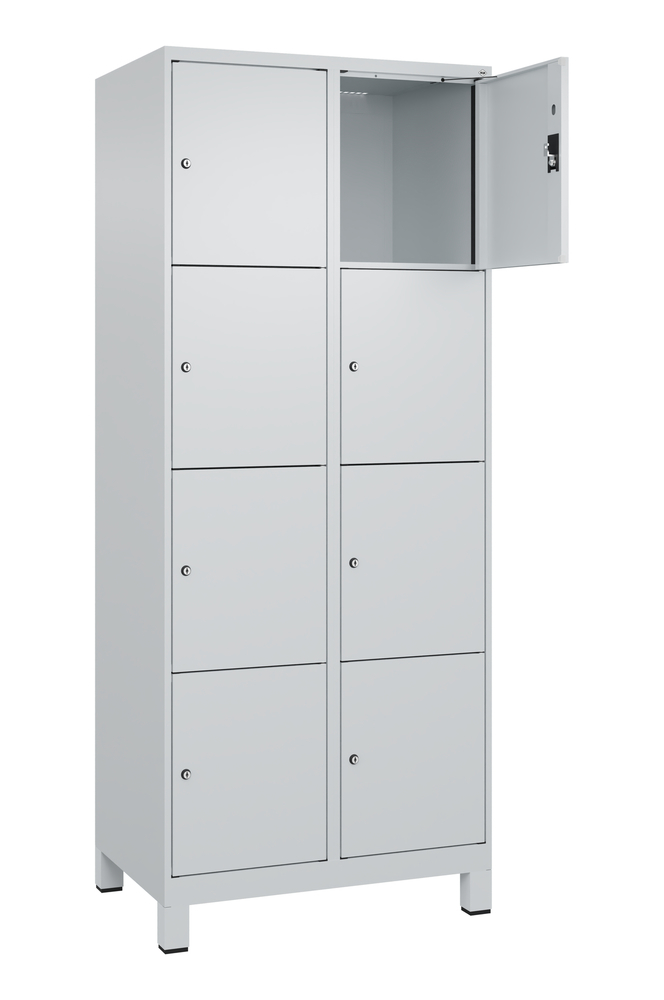 Locker Cabo-Plus, 4 bays each 5 compartments, 1200 x 500 x 1850 mm, light grey, on feet - 2