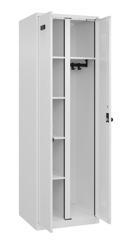 C+P Cabo-Plus cleaning agent cabinet, 600 x 500 x 1850 mm, traffic white, floor-standing - 2