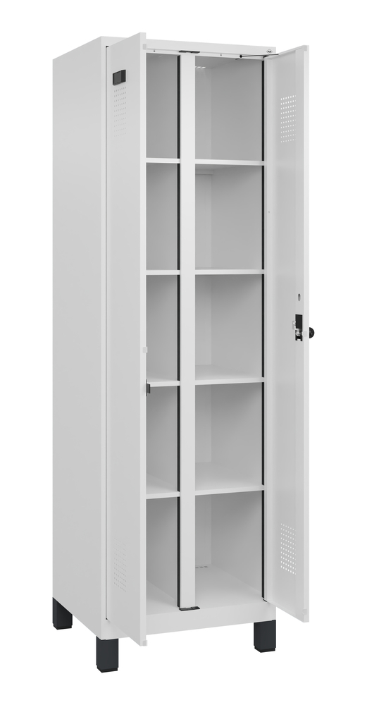 C+P linnen-garderobekast Cabo-Plus, 2 compartimenten à 300 mm, 600 x 500 x 1950 mm, wit, op poten - 2