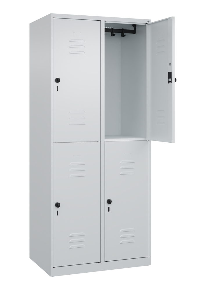 C+P Cabo kétszintes öltözőszekrény, 4 rekesz, 810x500x1850 mm, szürke - 2