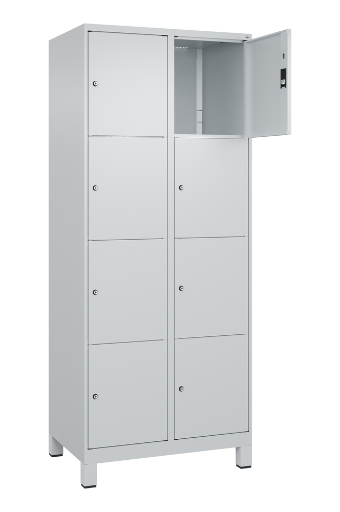 C+P lockerkast Cabo op poten, 8 vakken, 810 x 500 x 1950 mm, grijs/grijs - 2