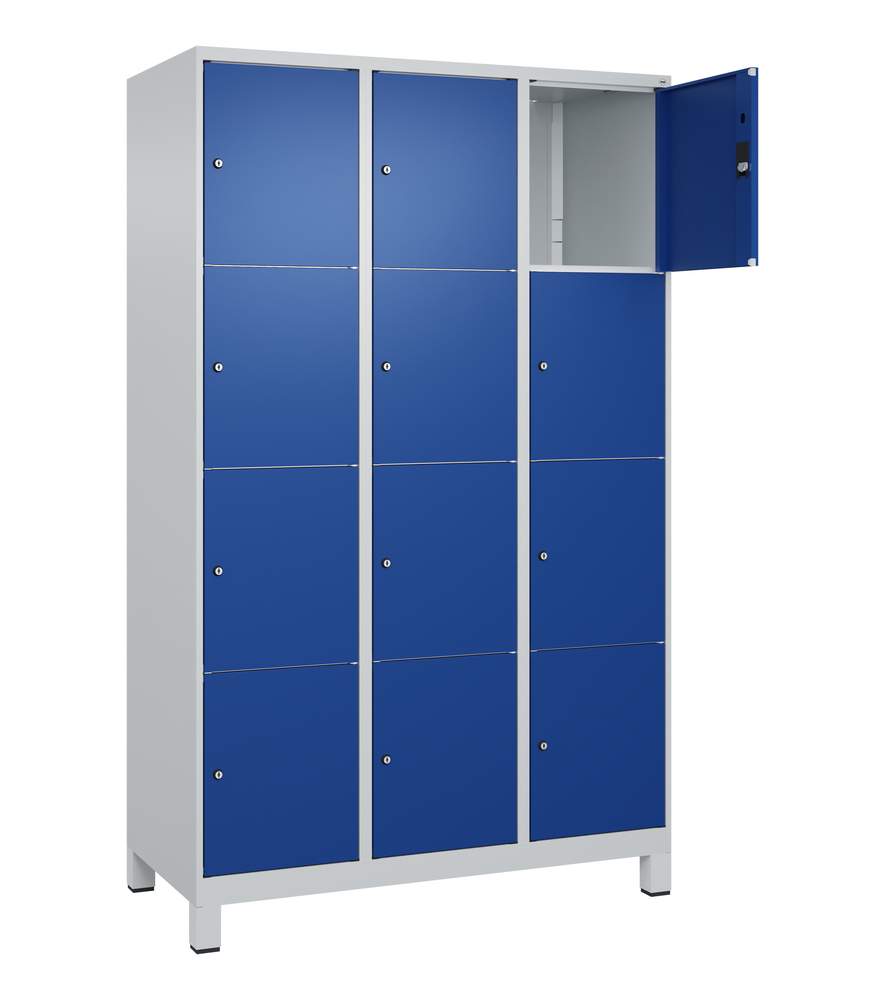 C+P lockerkast Cabo op poten, 12 vakken, 1200 x 500 x 1950 mm, grijs/blauw - 2