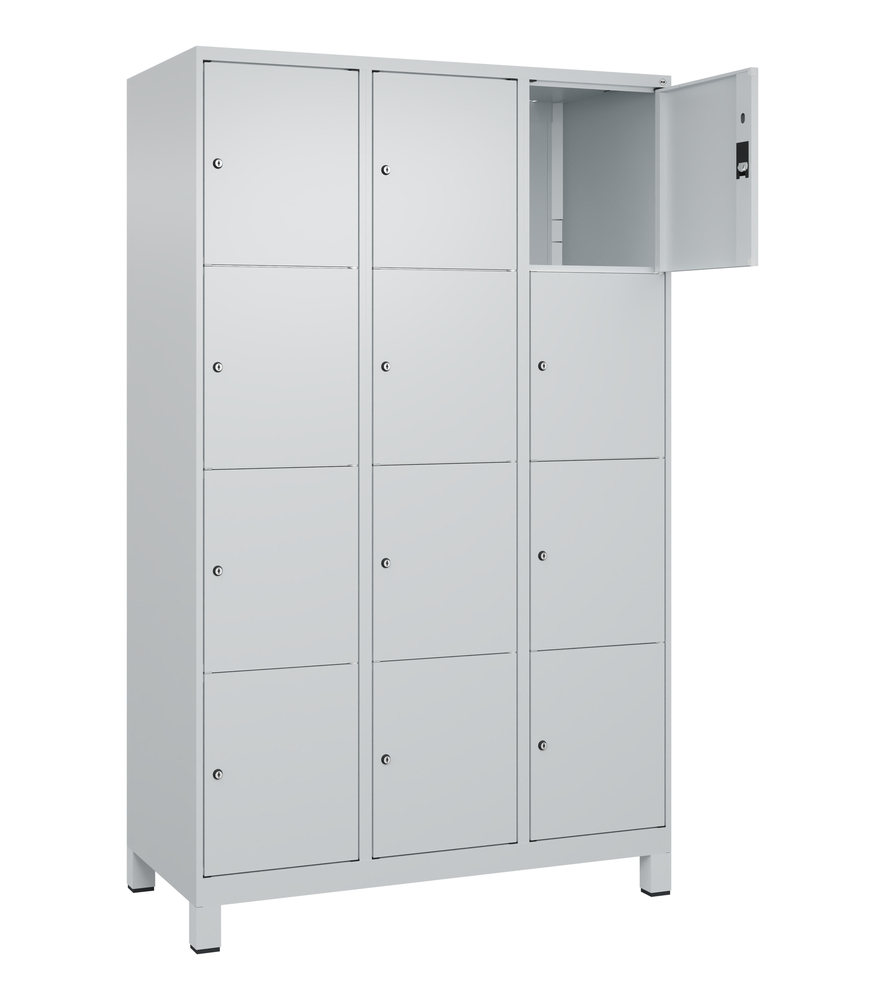 C+P lockerkast Cabo op poten, 12 vakken, 1200 x 500 x 1950 mm, grijs/grijs - 2