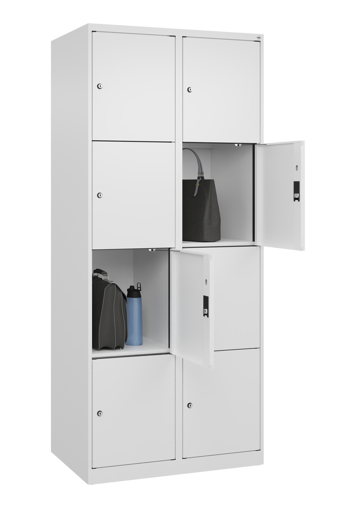 Locker Cabo-Plus, 4 bays each 5 compartments, 1200 x 500 x 1800 mm, light grey, base - 3