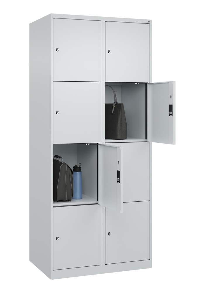 Locker Cabo-Plus, 4 bays each 5 compartments, 1200 x 500 x 1800 mm, light grey, base - 3