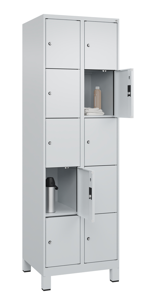 Locker Cabo-Plus, 4 bays each 5 compartments, 1200 x 500 x 1850 mm, light grey, on feet - 3