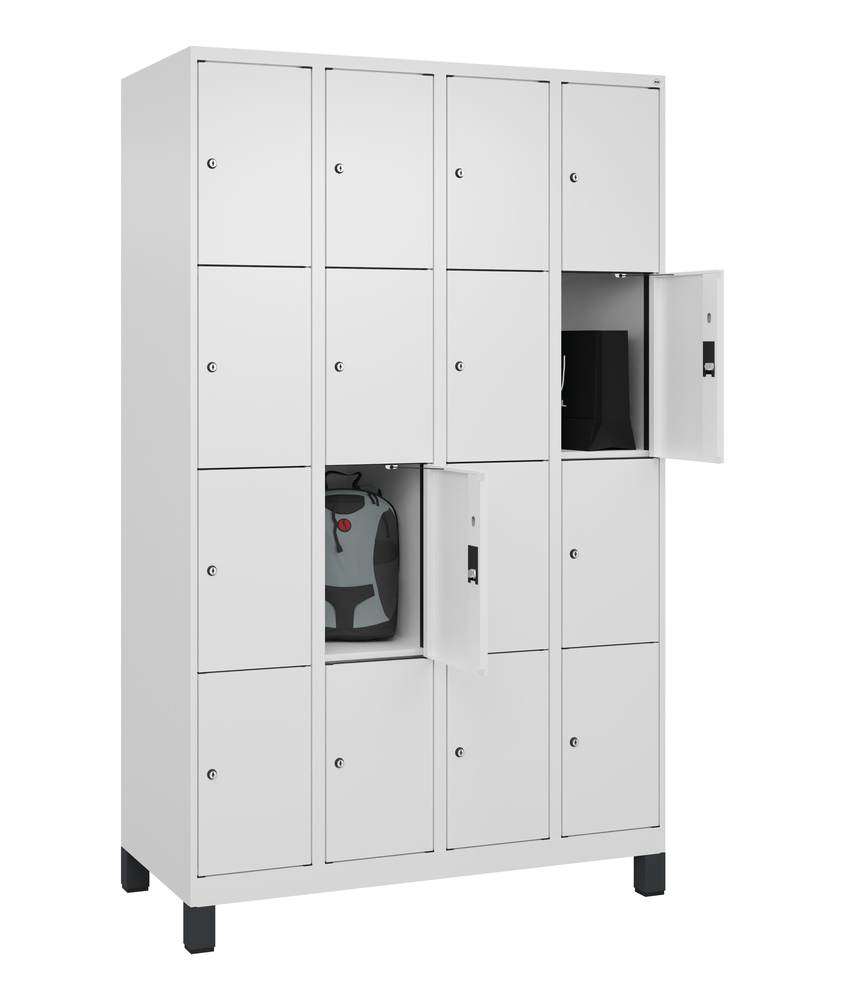C+P lockerkast Cabo-Plus, 4 compartimenten à 4 vakken, 1200 x 500 x 1850 mm, wit, op poten - 3