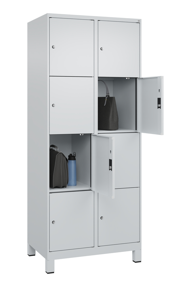 Locker Cabo-Plus, 4 bays each 5 compartments, 1200 x 500 x 1850 mm, light grey, on feet - 3