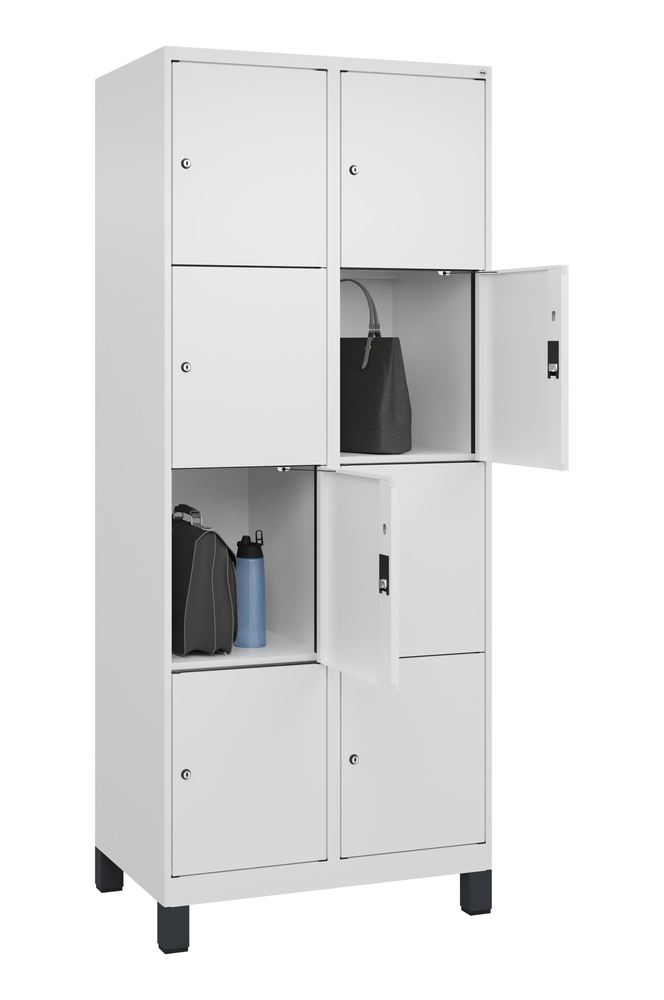 Locker Cabo-Plus, 4 bays each 5 compartments, 1200 x 500 x 1850 mm, light grey, on feet - 3