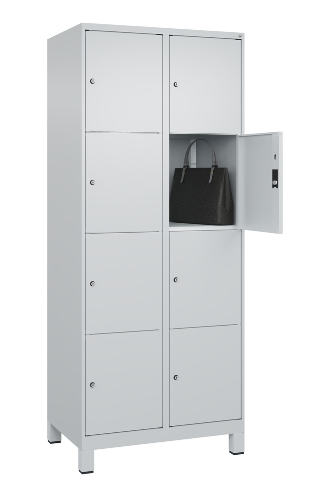 C+P lockerkast Cabo op poten, 8 vakken, 810 x 500 x 1950 mm, grijs/grijs - 3