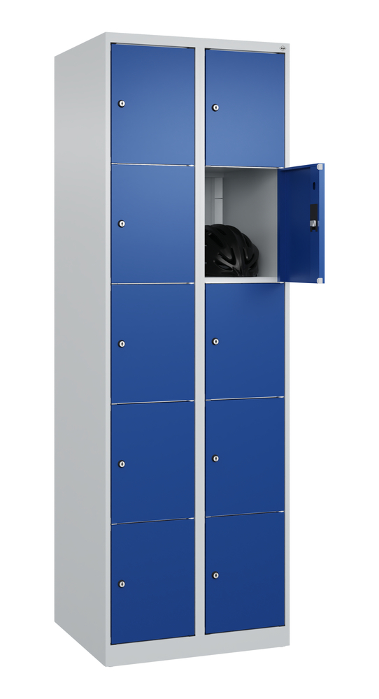 C+P lockerkast Cabo, 5 vakken boven elkaar, 600 x 500 mm, lichtgrijs/blauw, vloerstaand - 3
