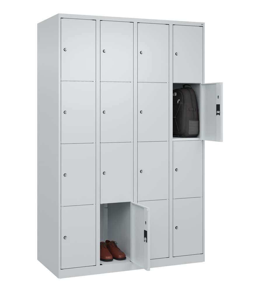 C+P garderobekast Cabo, 4 vakken boven elkaar, 1200 x 500 x 1850 mm, grijs, vloerstaand - 3