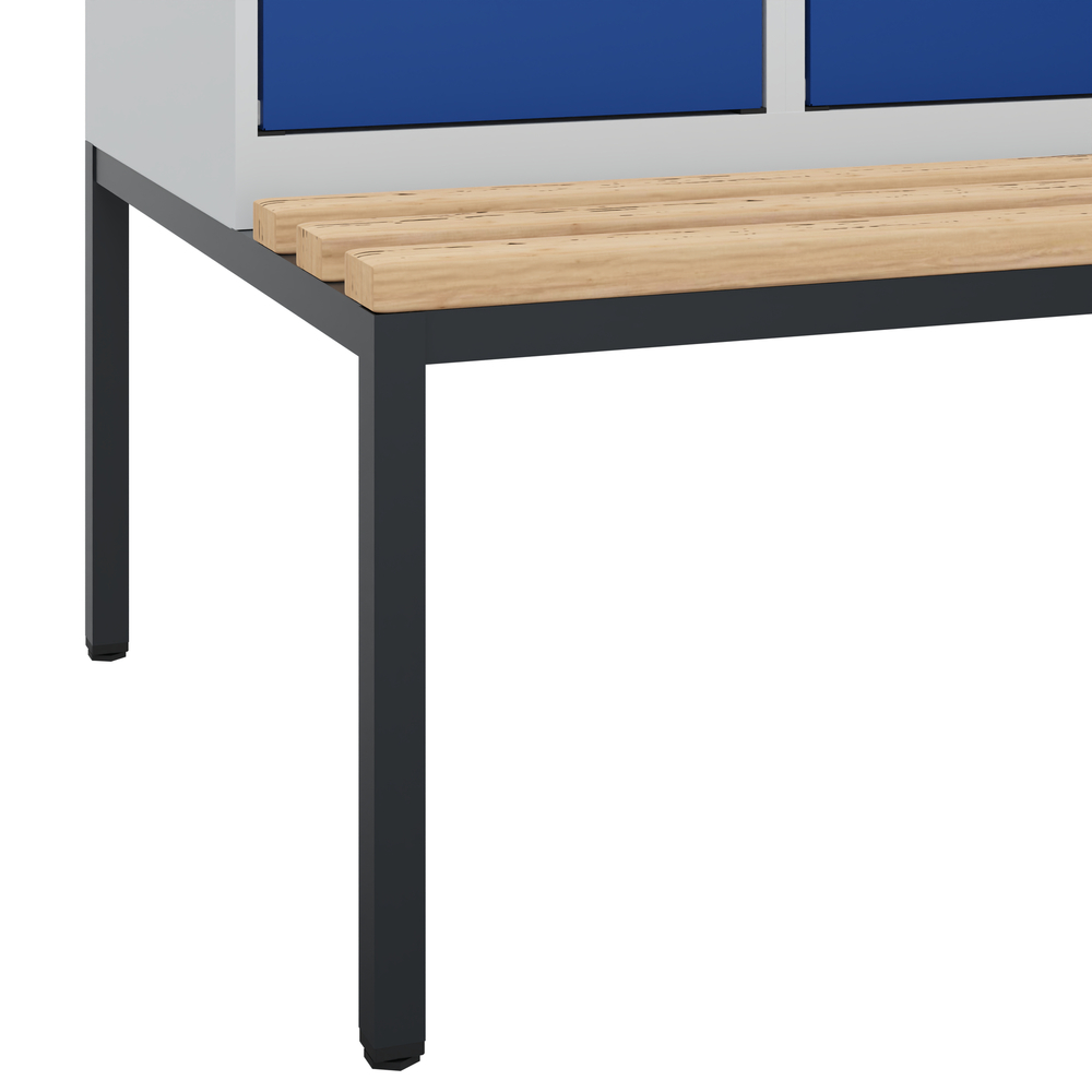 C+P Cabo-Plus öltözőszekrény paddal, 3 rész, 1200 x 500/815 x 2120 mm, szürke/kék - 4