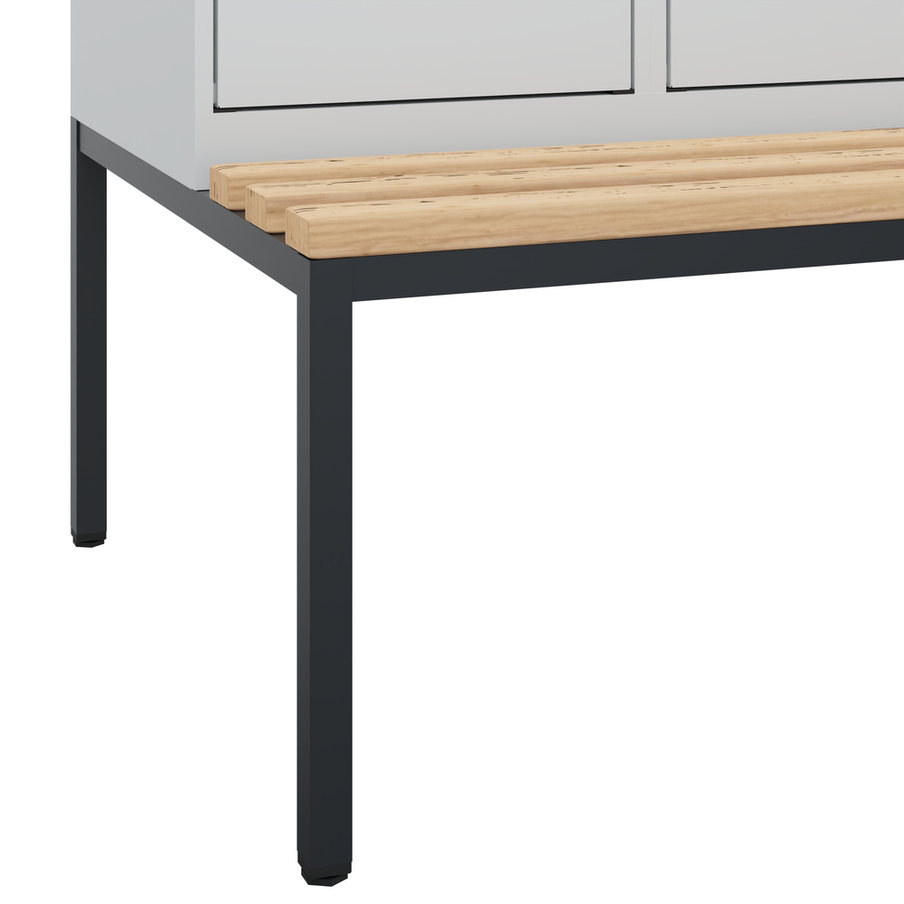 C+P Cabo-Plus clothes locker with bench, 2 compartments, 800 x 500/815 x 2120 mm, grey - 4