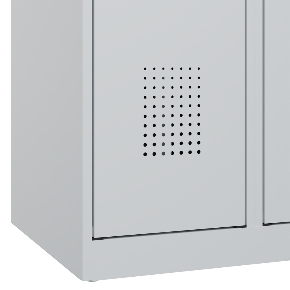 C+P Cabo-Plus floor-standing clothes locker, 4 compartments, 1200 x 500 x 1850 mm, grey - 4