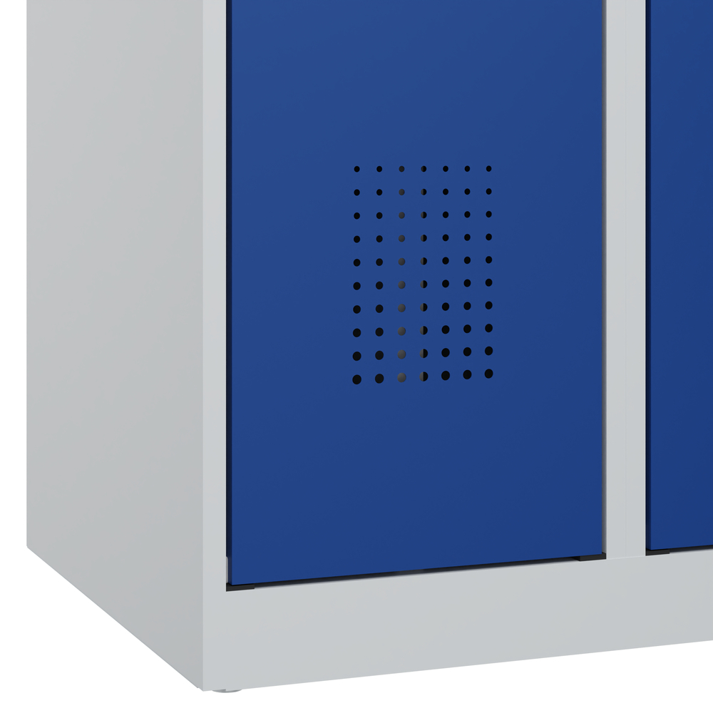 C+P Cabo-Plus floor-standing clothes locker, 4 compartments, 1200 x 500 x 1850 mm, grey/blue - 4