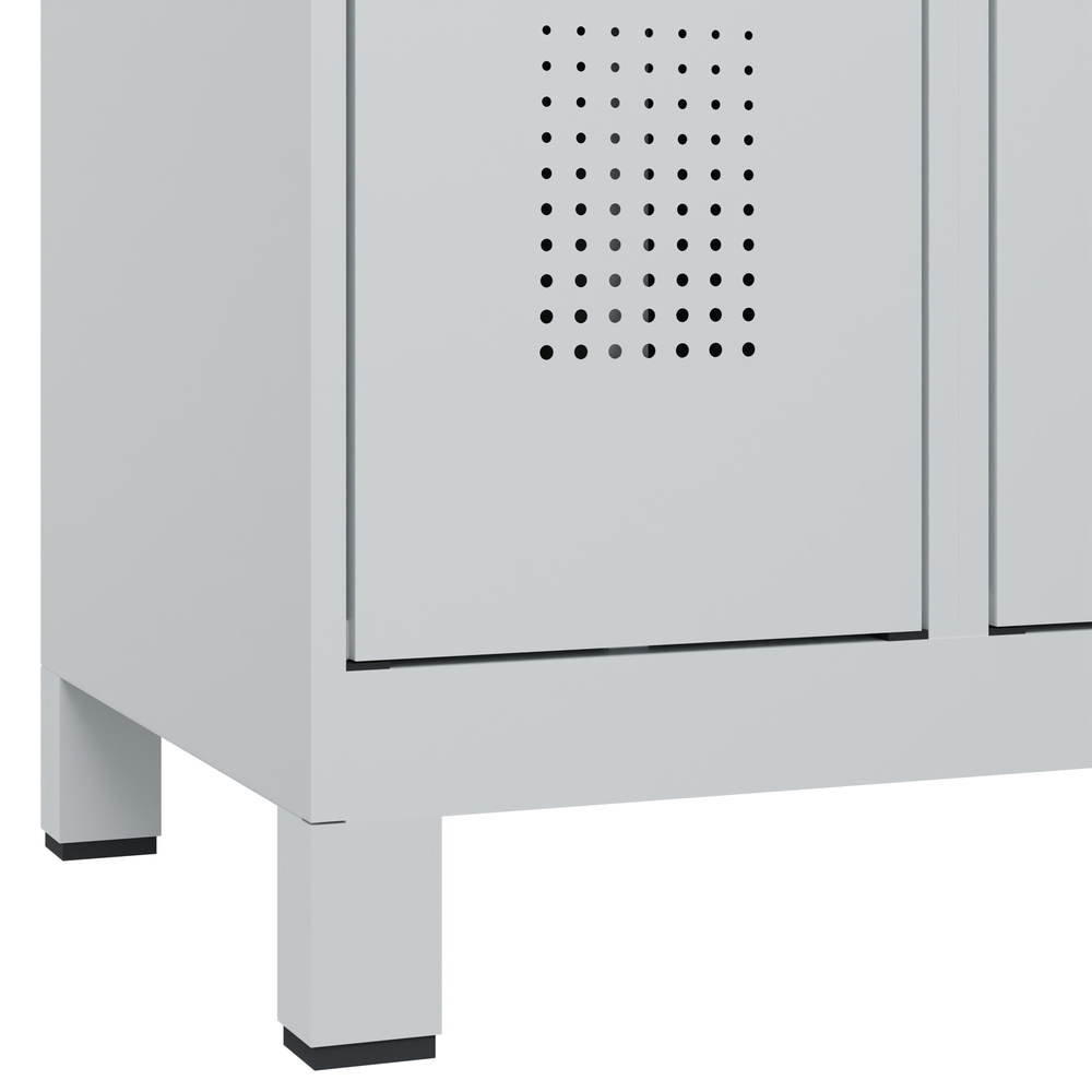 C+P lockerkast Cabo-Plus, 4 compartimenten à 4 vakken, 1200 x 500 x 1850 mm, grijs, op poten - 4