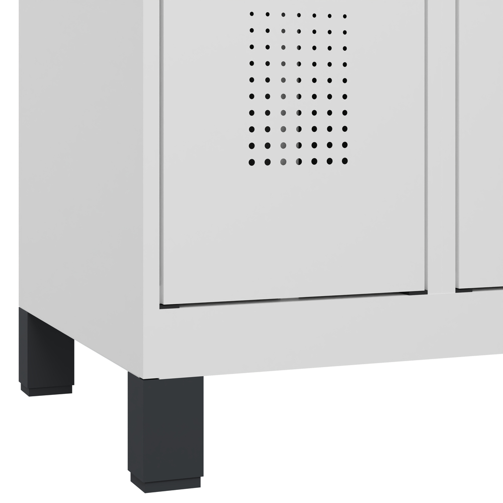 C+P lockerkast Cabo-Plus, 4 compartimenten à 4 vakken, 1200 x 500 x 1850 mm, wit, op poten - 4