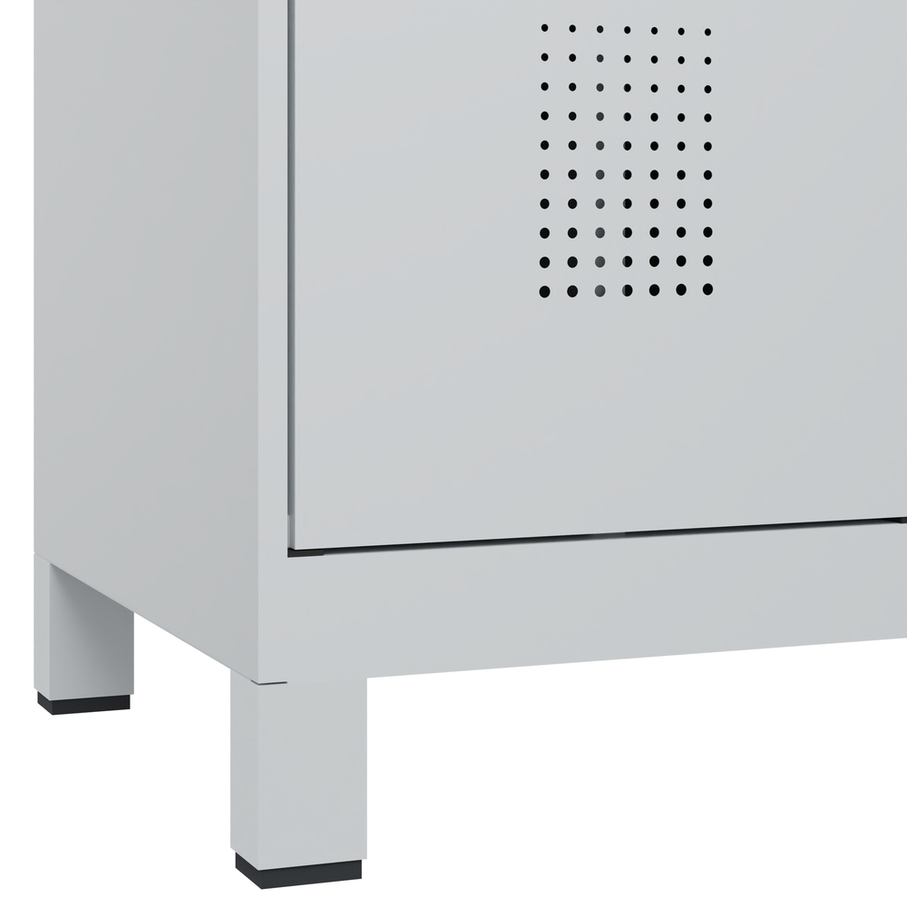 Locker Cabo-Plus, 4 bays each 5 compartments, 1200 x 500 x 1850 mm, light grey, on feet - 4