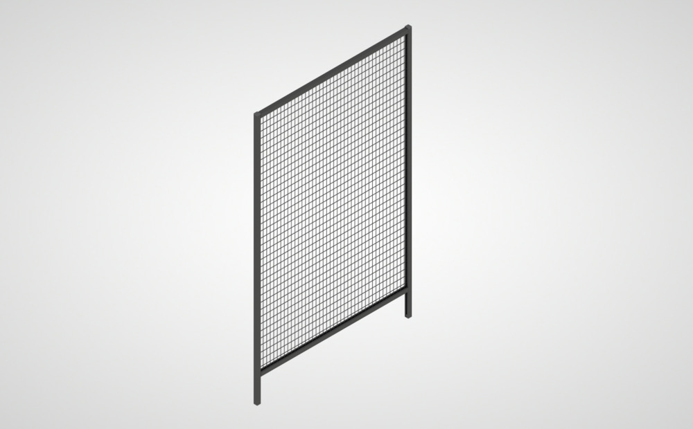 Maschinenschutzsystem, Wandelement, 2000 x 1250 mm, schwarz - 2