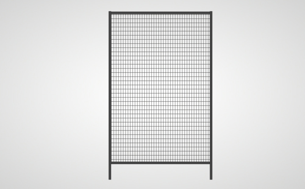 Maschinenschutzsystem, Wandelement, 2000 x 1250 mm, schwarz - 1