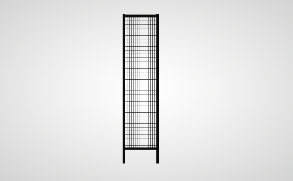 Maschinenschutzsystem, Wandelement, 2000 x 500 mm, schwarz - 1