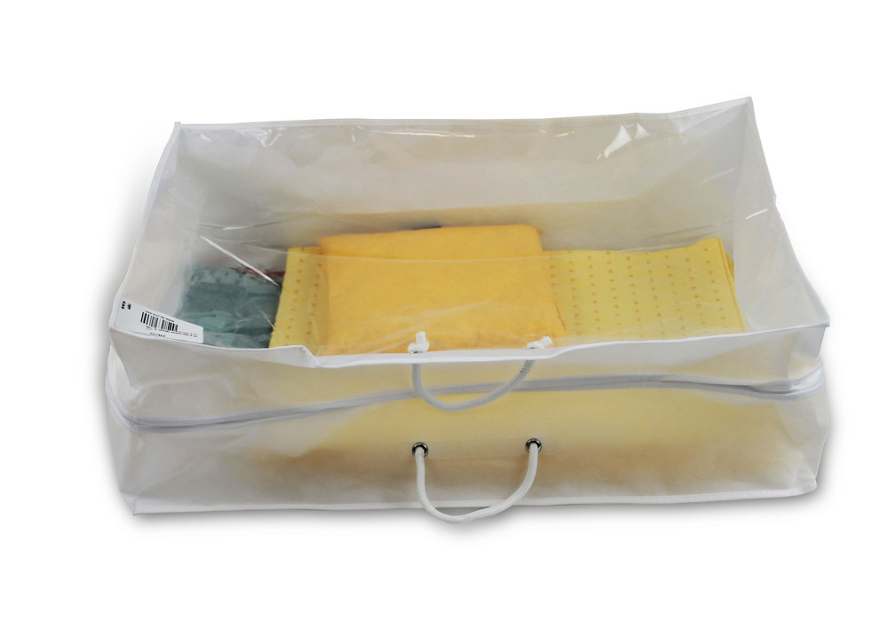 Kit d’absorbants anti-pollution mobile DENSORB, absorbants en sac compact et léger, Spécial, 10 L - 1