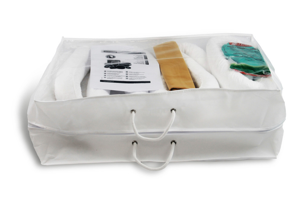 Kit d'absorbants mobile DENSORB, absorbants en sac compact et léger 50 L,« hydrocarbure » - 1