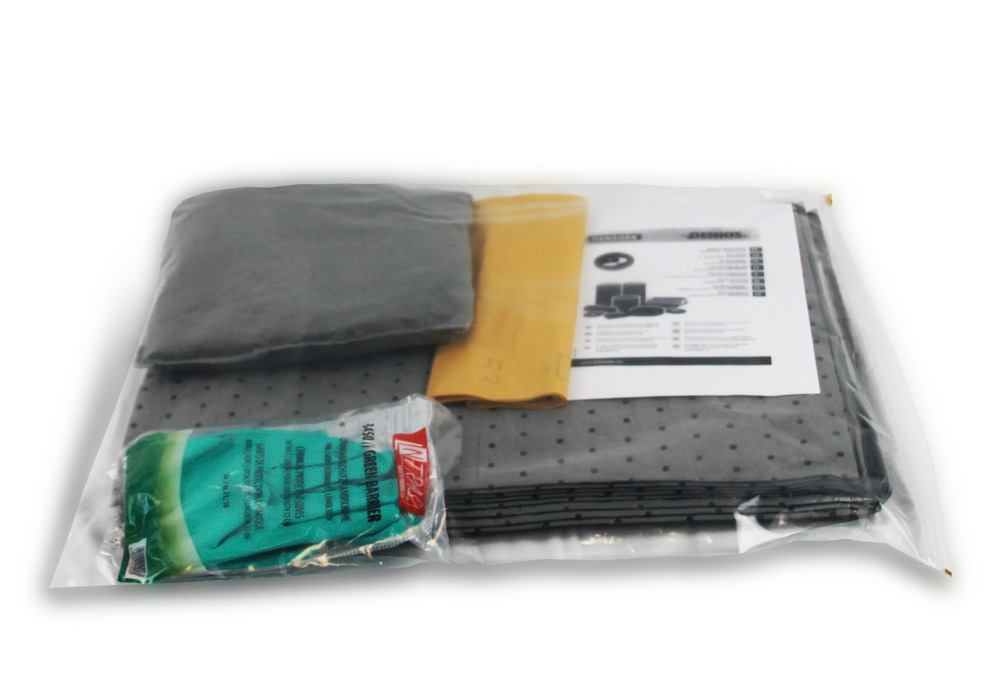 Kit d'absorbants mobile DENSORB, absorbants en sac compact et léger 10 L,« universel » - 1
