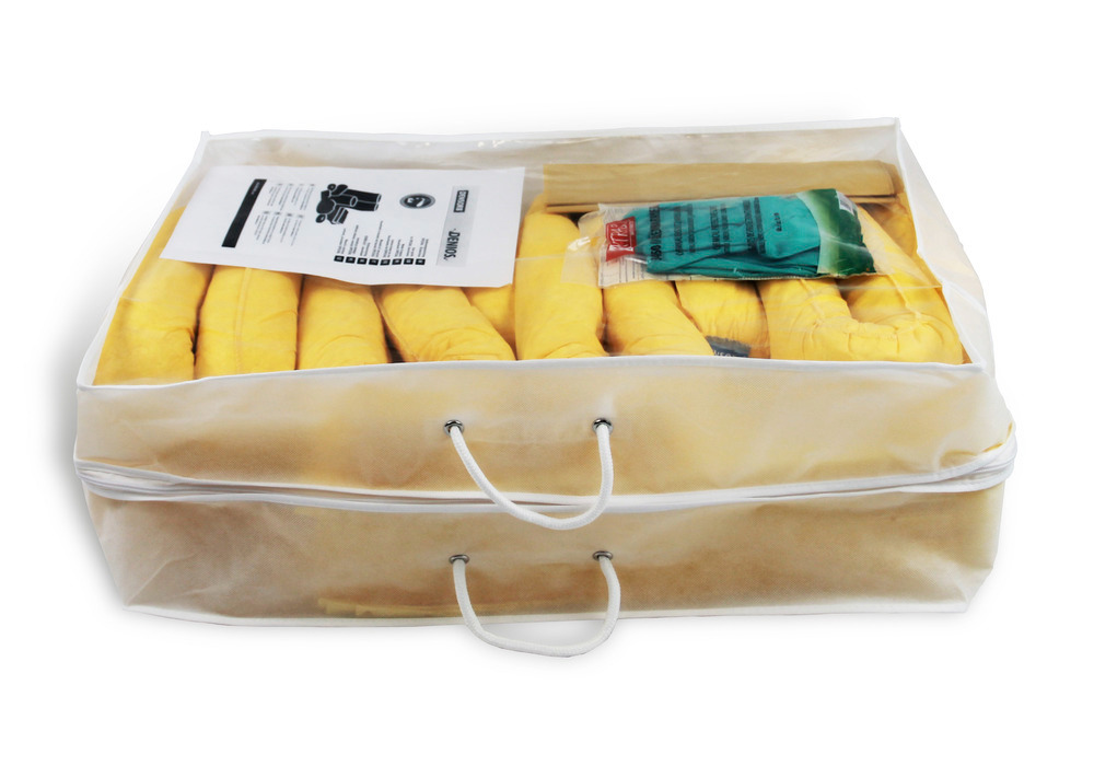 Kit d'absorbants mobile DENSORB, absorbants en sac compact et léger 50 L,« spécial » - 1