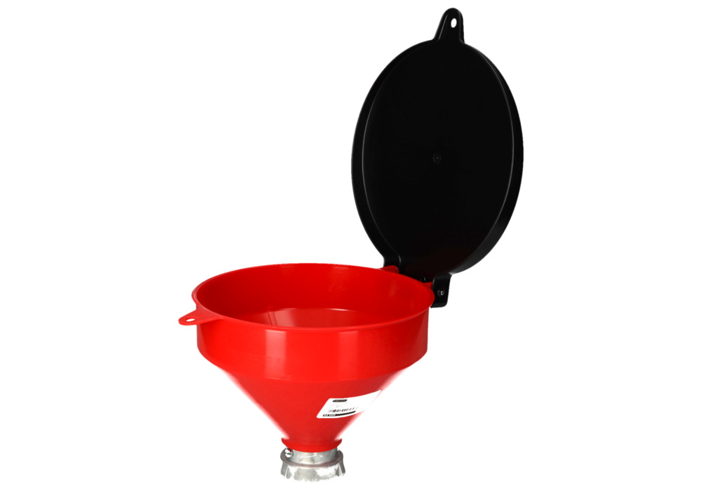 Funnel in plastic (PE), for drums with 60 mm external thread, with lid - 5