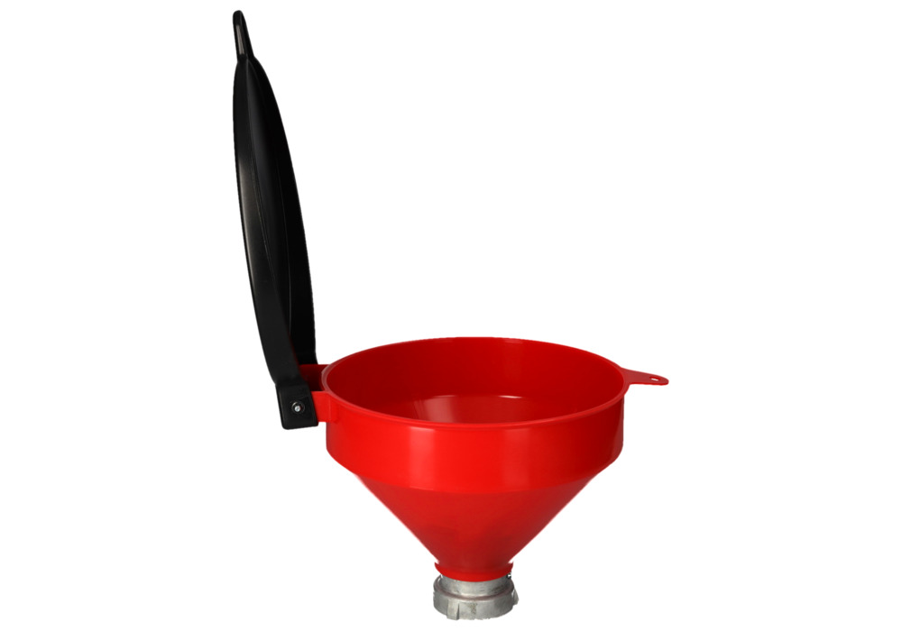Funnel in plastic (PE), for drums with 60 mm external thread, with lid - 1