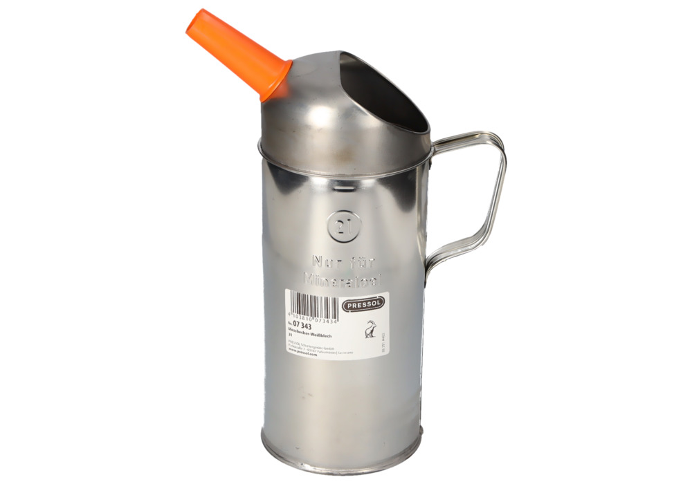 Measuring jug, tin plate, with inflexible spout, 2 litre capacity - 7