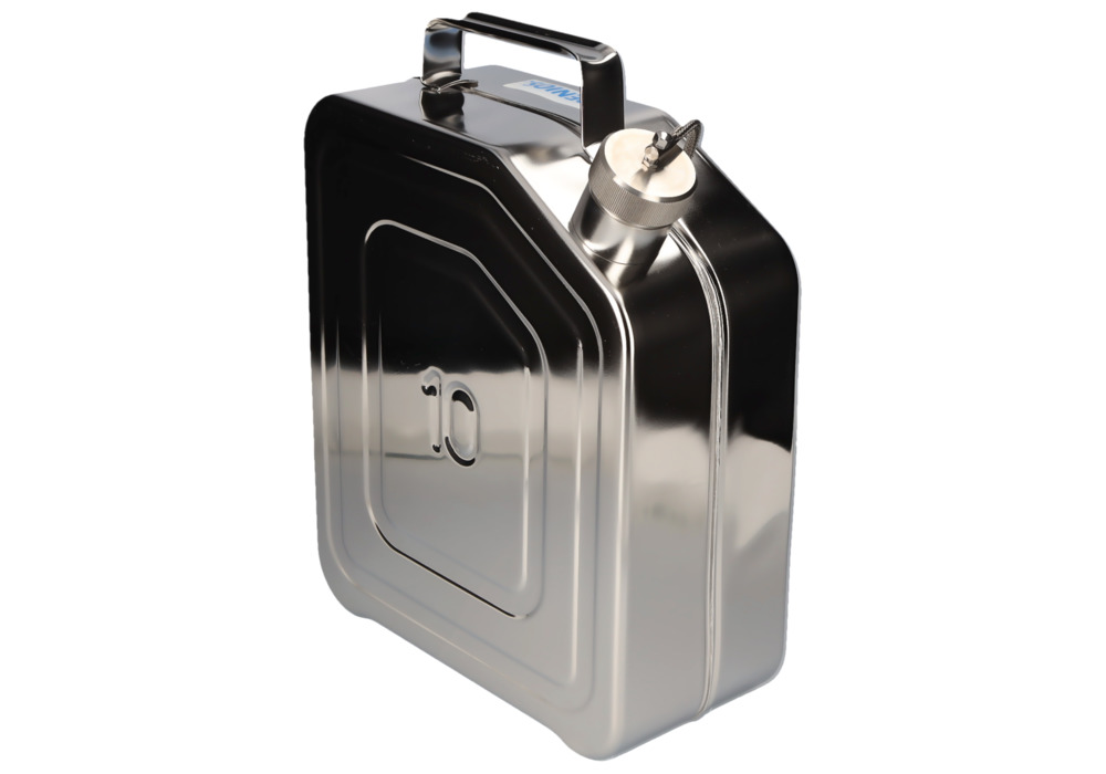 Edelstahlkanister mit Schraubkappe, 10 Liter Volumen - 1