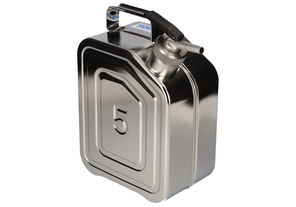 Stainless Steel Fuel Can, With Fine Measuring Tap, 5l - 4