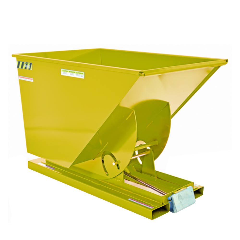 Self-Dumping Hopper - Heavy-Duty Steel Construction - Stackable - 1 cu yard - 6K - Yellow - 1