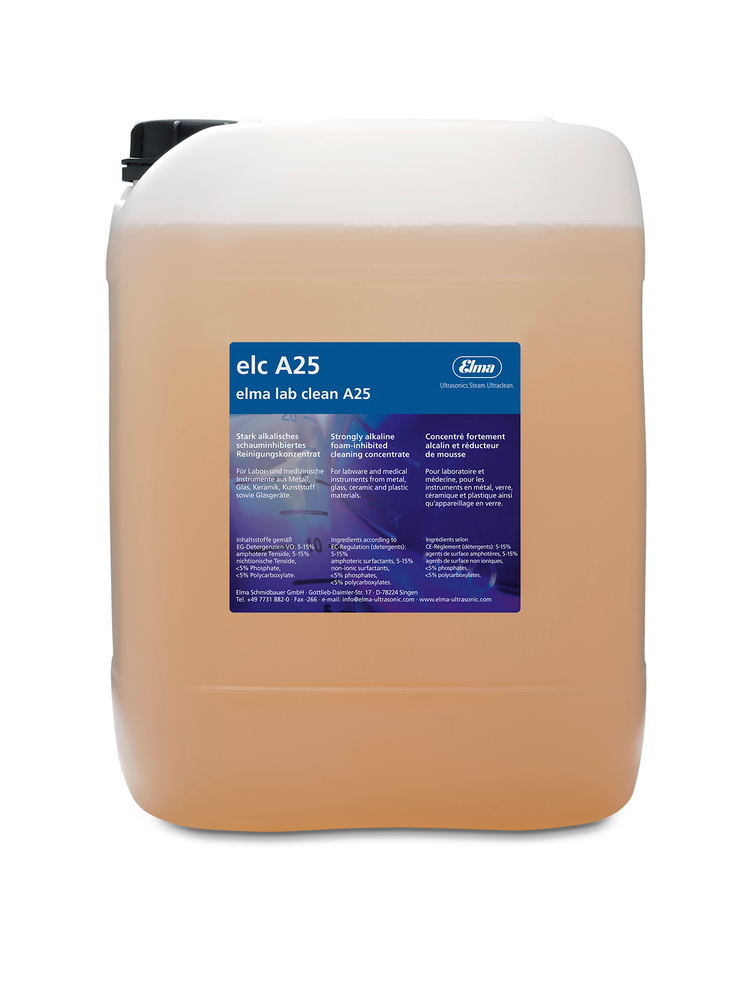 Reinigungsmittel elma lab clean A25 für Ultraschallgerät, Konzentrat für Laborinstrumente, 10 Liter - 1