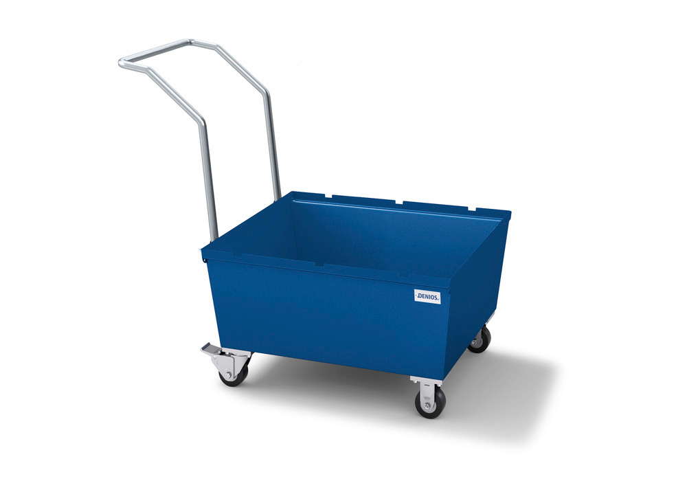 Spill Cart - 1 Drum Capacity - Painted Steel Construction - No Grating - Secure Storage - 2