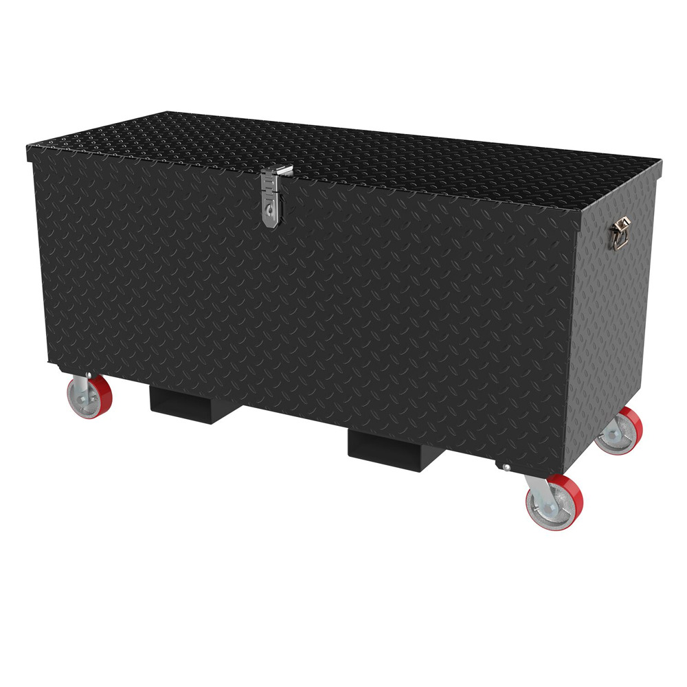 Steel Tread Plate Toolbox with Casters and Fork Pockets 24 In. x 48 In - 1