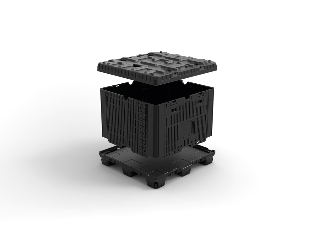 Caja plegable Flex para baterías de iones de litio, plástico, 240 l, estándar, sin relleno - 1