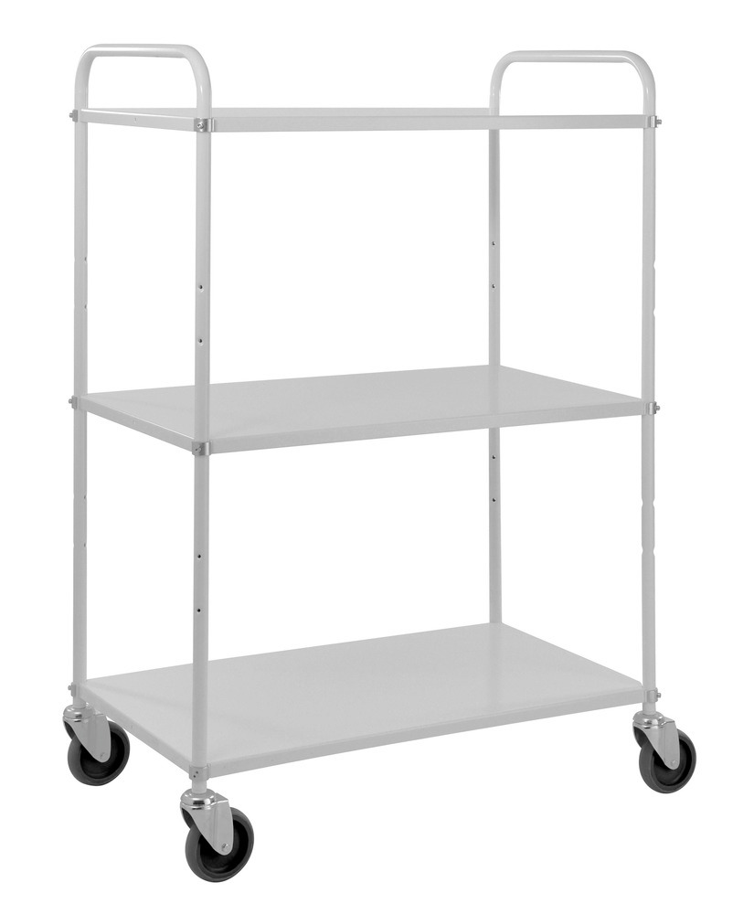 Kongamek tiered trolley, sustainable, with 3 metal shelves, 250 kg, 980 x 585 x 1445 mm, with brake - 1